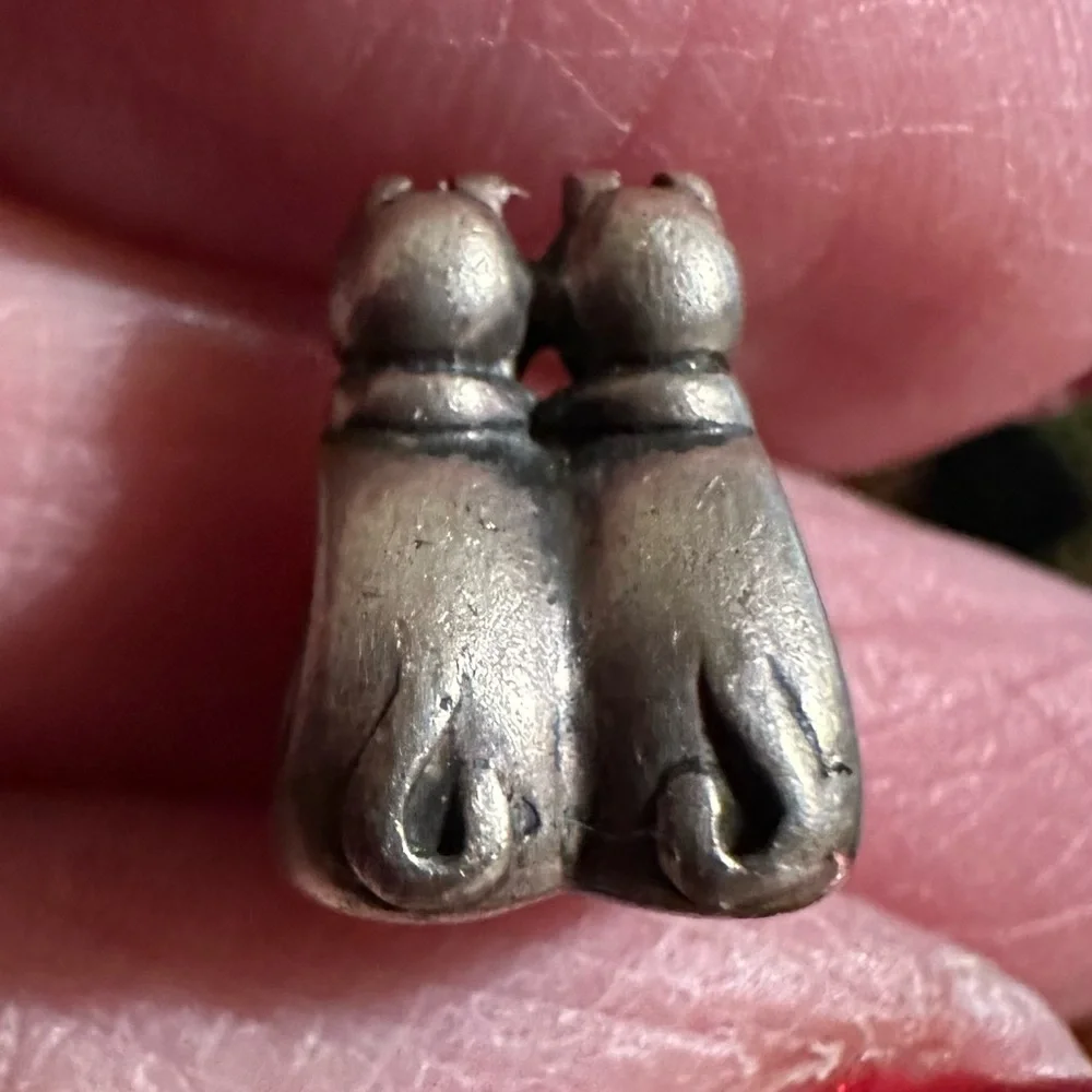 Chamilia Sterling Silver Double Cat‎ Bead Charm